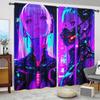 2pcs Cyberpunk Anime Girl Print Curtains – Modern Home Decor for Bedroom   Office   Kitchen   Living Room & Study