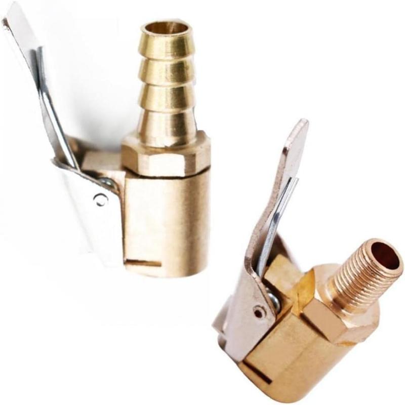 Portable Inflatable Pump for Car Tire Air Chuck Inflator Pump Valve Connector Clip-on Adapter Car Brass 8mm Tyre Wheel Valve
