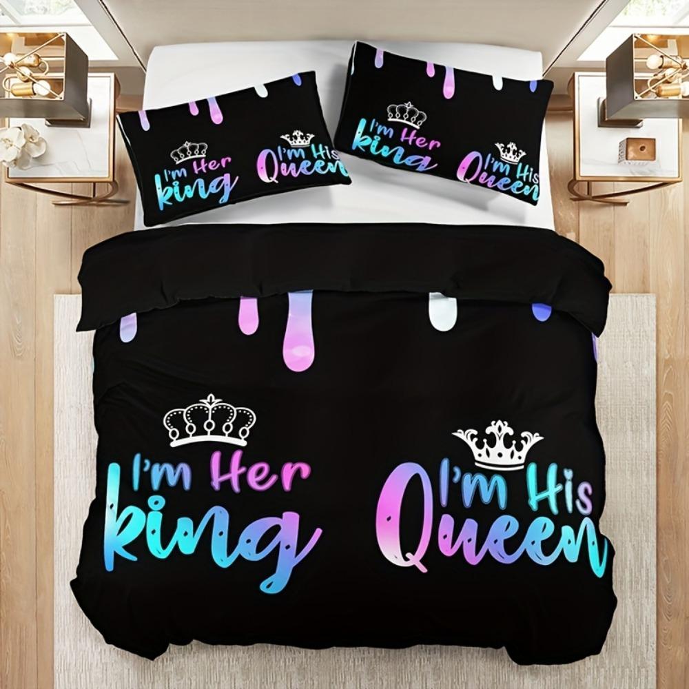 3pcs Bedding Beautiful Color King Queen Crow Print Cozy Duvet Cover Set King Queen Twin Single Size Birthday Gift Bedroom Decor