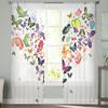 Colorful Butterfly HeartShaped Chiffon Sheer Drapes for Living Room Bedroom Home Decoration Window S Curtain