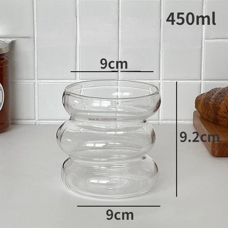 Gjennomsiktig Varmebestandig Glass Kaffekrus Glass Lattekopp Frokostkrus Melk Vann Cocktailglass Kopp Øldrikkeglass