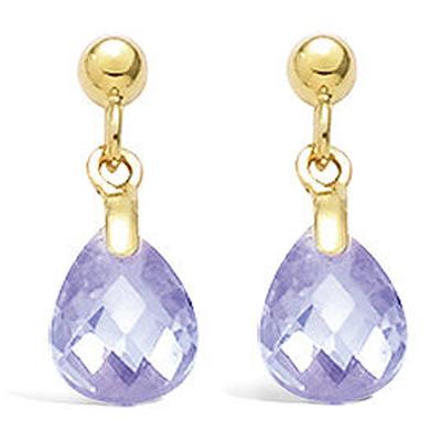 [G9403] - Gold Plated 'Linda' Lavender Gold Plated Earrings - 5x15 Mm