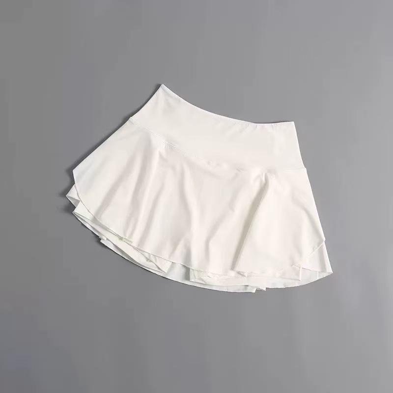 2024 Damen High-Waist Fake Zweiteiliger Yoga-Shorts-Rock – Sommersport-Fitness- und Laufbekleidung