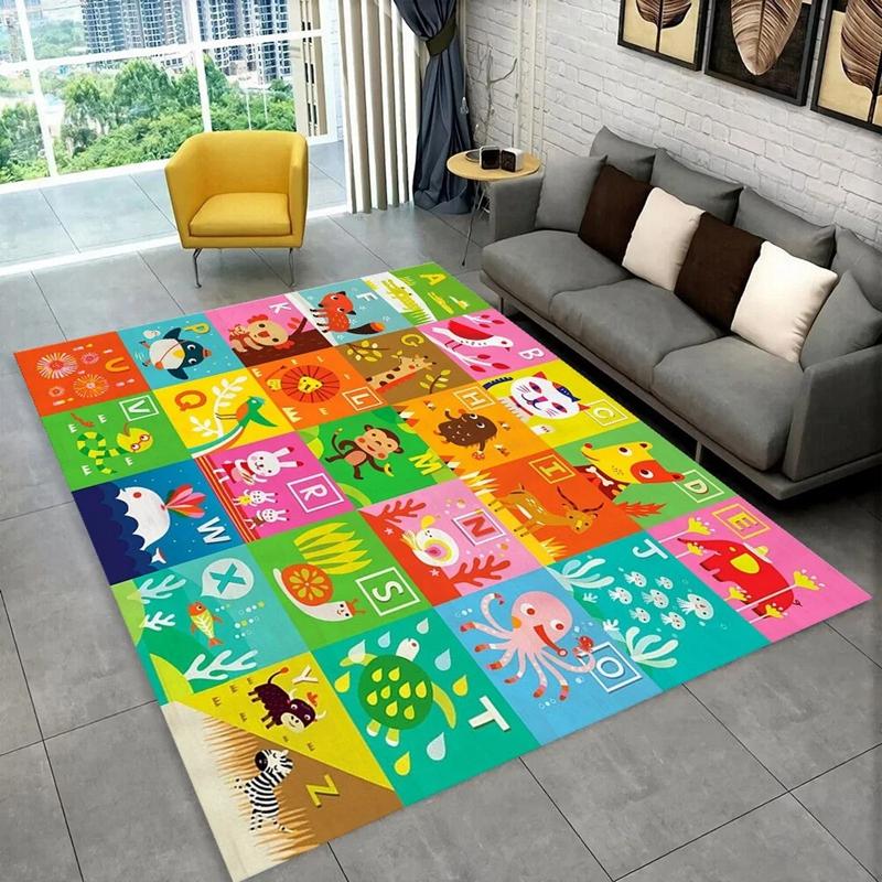 ABC Cartoon Alphabet Kids Bedroom Carpet for Home Living Room Decor Hallway Non-slip Floor Mat Hotel Sofa Coffee Table Area Rugs