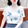 Women Summer Short Sleeve O Neck Fashion Cotton T Shirt Blouse Top