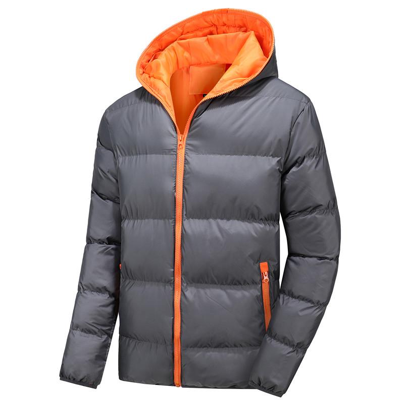 

Blue Detachable Hood Youth Jacket - Thick Cotton, Fitted, with Side Pocket Zipper for Autumn/Winter Casual Wear. XL