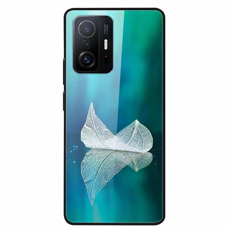 Case For Xiaomi 11T Pro Glass Hard Tempered Glass PC Phone Cover For Xiaomi Mi 11T 11 T Pro Shockproof Landscape Cute Capa Coque