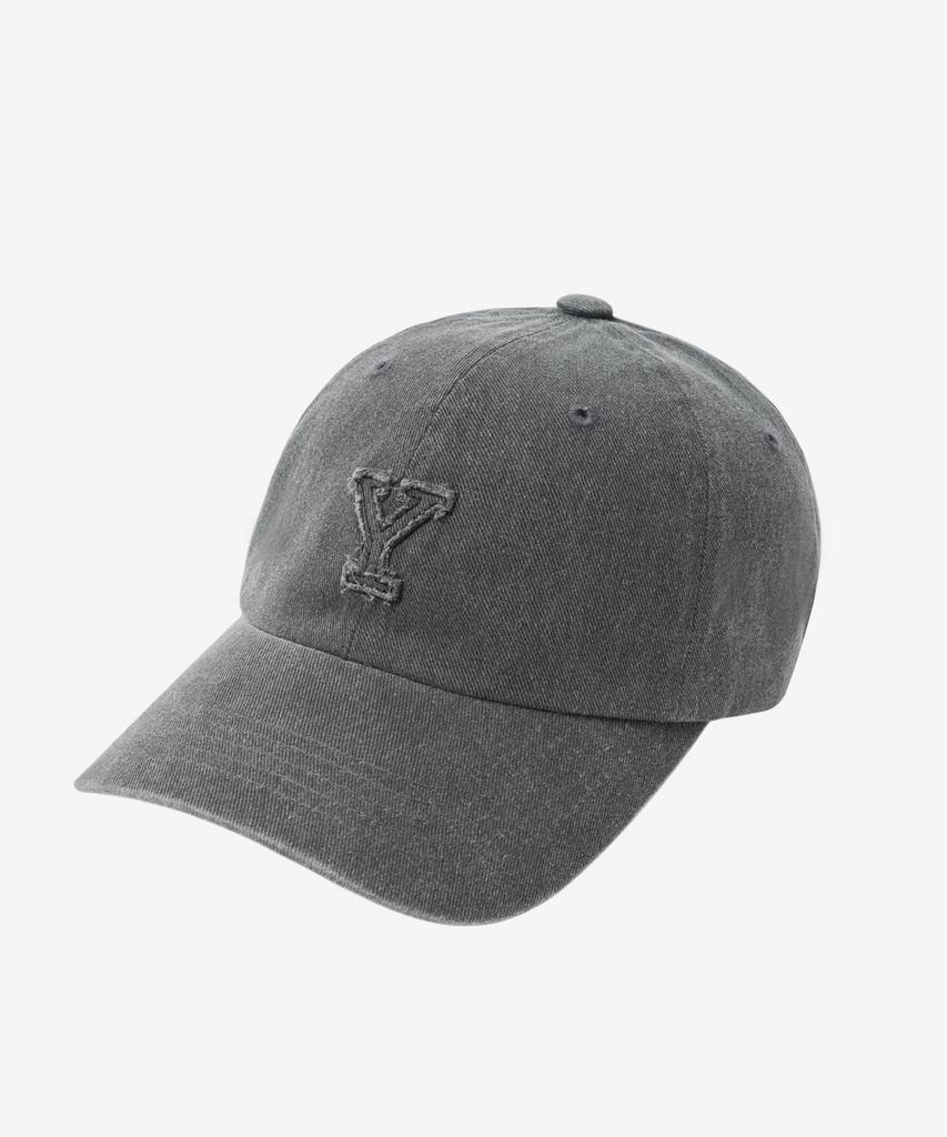YALE Y Logo Pigment Washed Ball Cap_Charcoal