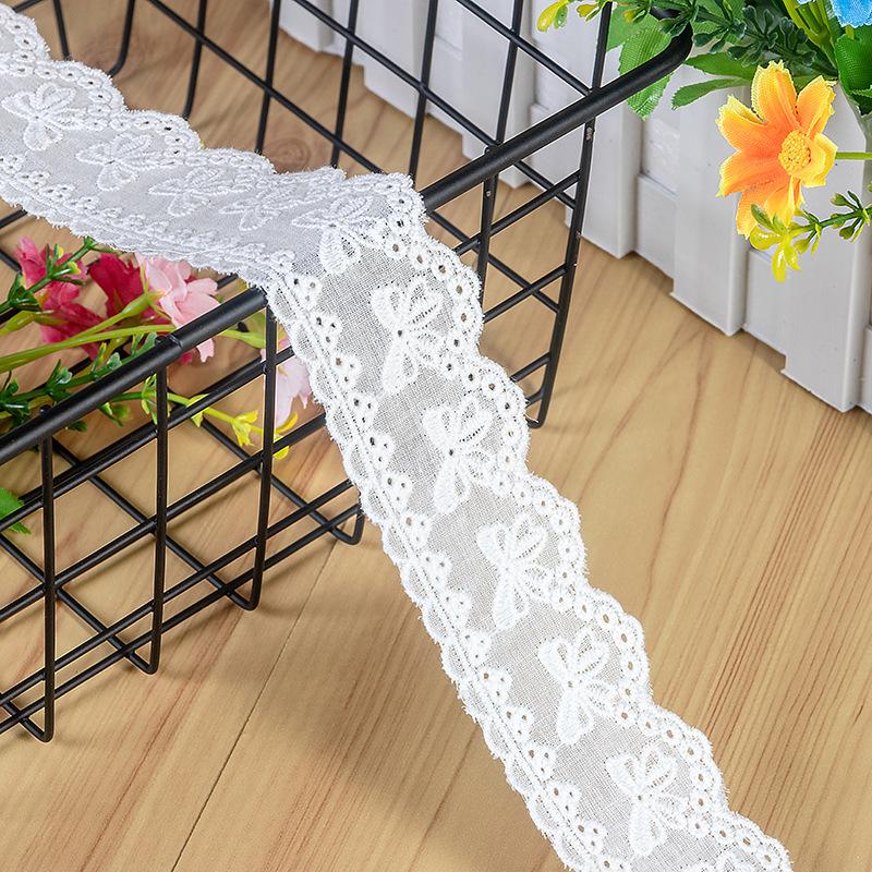 

4 метра/партия 4 см в ширину чистый хлопок вышивка бант кружево DIY одежда юбка край воротник постельное белье одежда украшения аксессуары белый