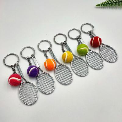 Simulated Metal Tennis Keychain Set: Two-Piece Sports Souvenir Gift