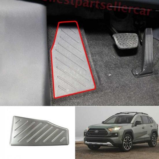 For Toyota RAV4 19-24 Silver Titanium Footrest Pedal Put Feet Cover Trim 1PC