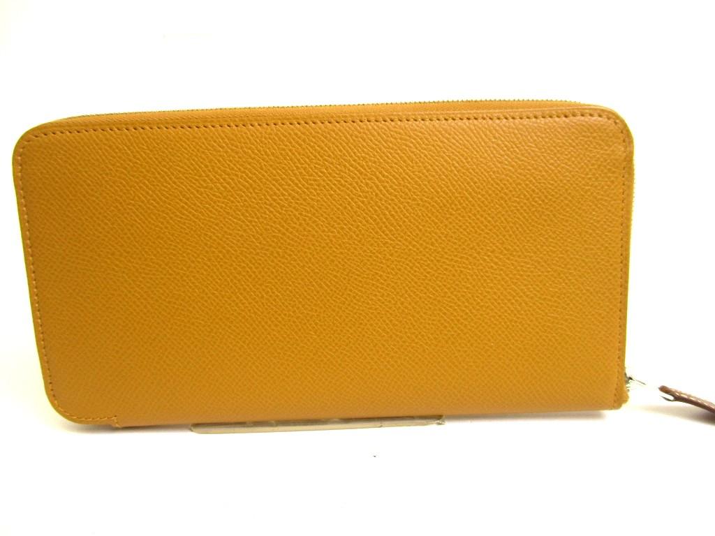 Auténtica Cartera Redonda con Cremallera HERMES Sesami Veau Epson LÍNEA SILK\'IN Azap Long #b016 Caja Abierta