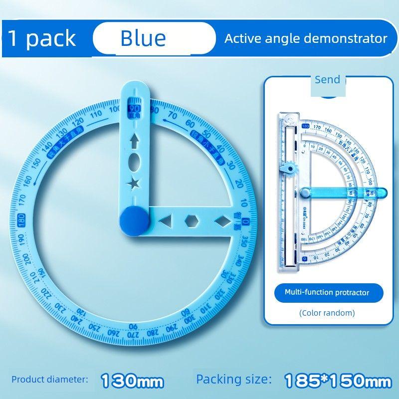 

Mathematics Teaching Aids 234 Grade Protractor Primary School Students Understanding of Angle Right Angle Acute Angle Obtuse Angle Demonstration [Protractor] bagged movable angle blue/1