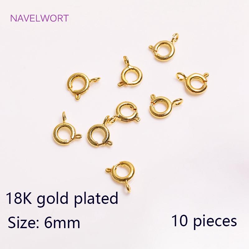 18K Gold Plated Lobster Clasps Spring Clasps End Tip Covers Crimp Beads Covers Wire Protectors DIY Jewelry Making Accessories