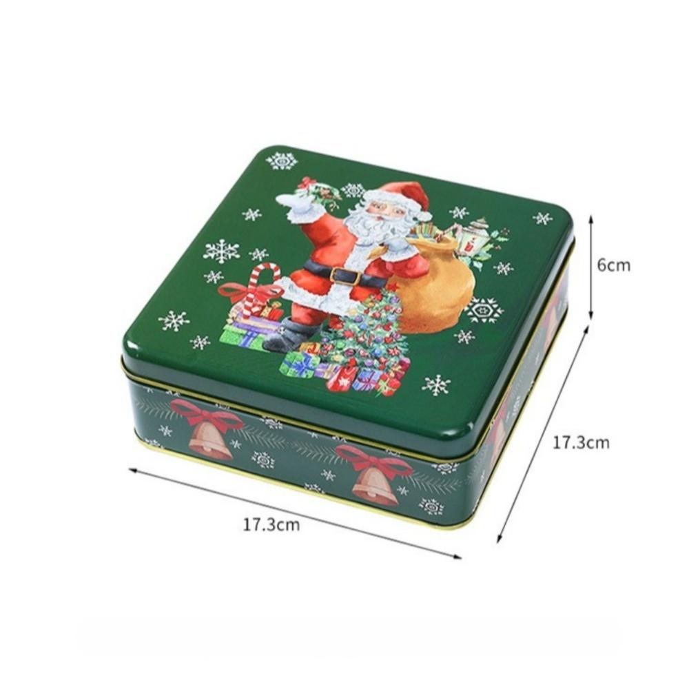 Cute Cartoon Christmas Gift Box Square Party Supplies Christmas Candy Box Christmas Decoration Tinplate Candy Storage Containers