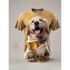 Dog Animal Pattern 3D T-shirt for Summer Men's Casual Round Neck Plus Size T-shirt Top 6XL