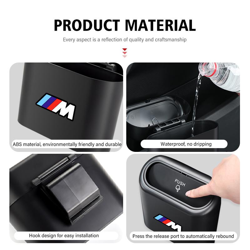 For BMW Car Hanging Trash Bin Pressing Storage Box Auto Accessories X1 X2 X3 X4 X5 X6 X7 G20 G30 6GT E46 E90 E60 F10 E39 FQ3