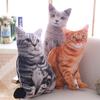 Lifelike 3D Cat Plush Toys Stuffed Soft Animal Doll Simulation Sleep Pillow 3D Cat Sofa Cushion Cartoon Doll Home Decor Gift