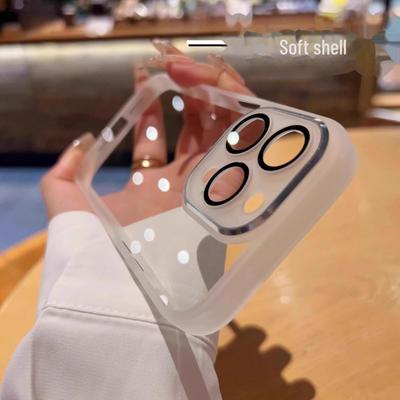 Transparent TPU Protective Case with Lens for Apple iPhone 11/12/13/14/15 Pro Max