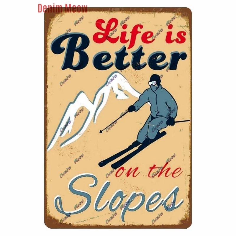 Vintage Ski Patrol Metal Poster, Retro Apres Skiing Tin Sign, Outdoor Winter Sports, Ski Team Printing Decoration, Plates, WY262