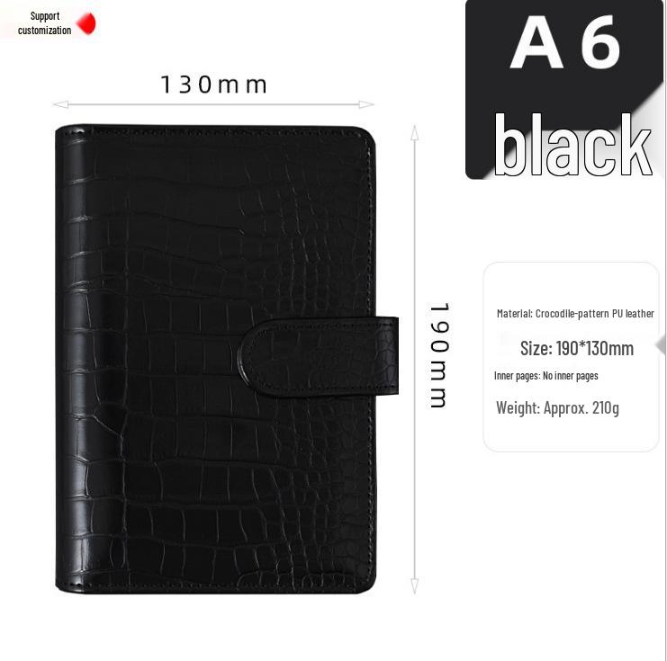 

Блокнот-макарон с крокодиловым узором: А5, А6, А7 Креативный канцелярский подарок планер A7 (snap button is visible, refer to detail image)