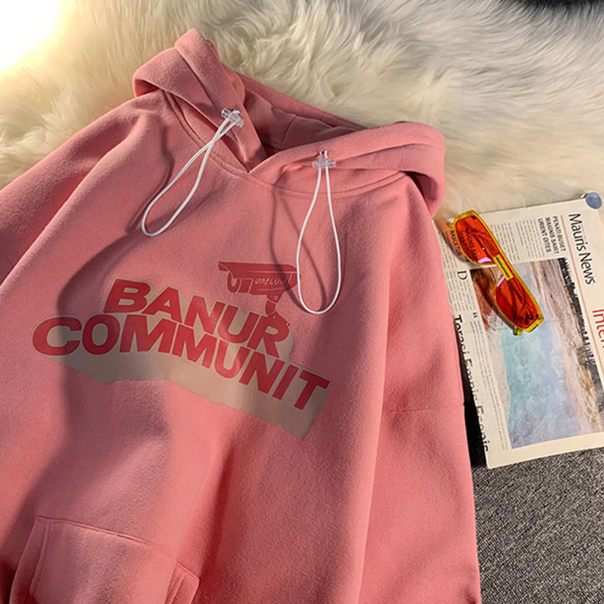 

Женские свободные свитера с длинным рукавом и V-образным вырезом, женские топы, однотонные толстовки M розовый