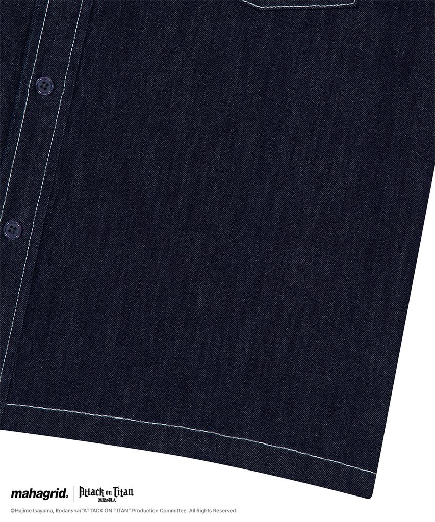 MAHAGRID [Attack On Titan] Sasageyo Denim Half Shirt Blue(Mg2Gmmw342T)