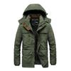 Winter Men's Clothing Fleece Thickened Cotton-padded Clothes Medium and Long Warm Large Size Multi-pocket Cotton Clothes