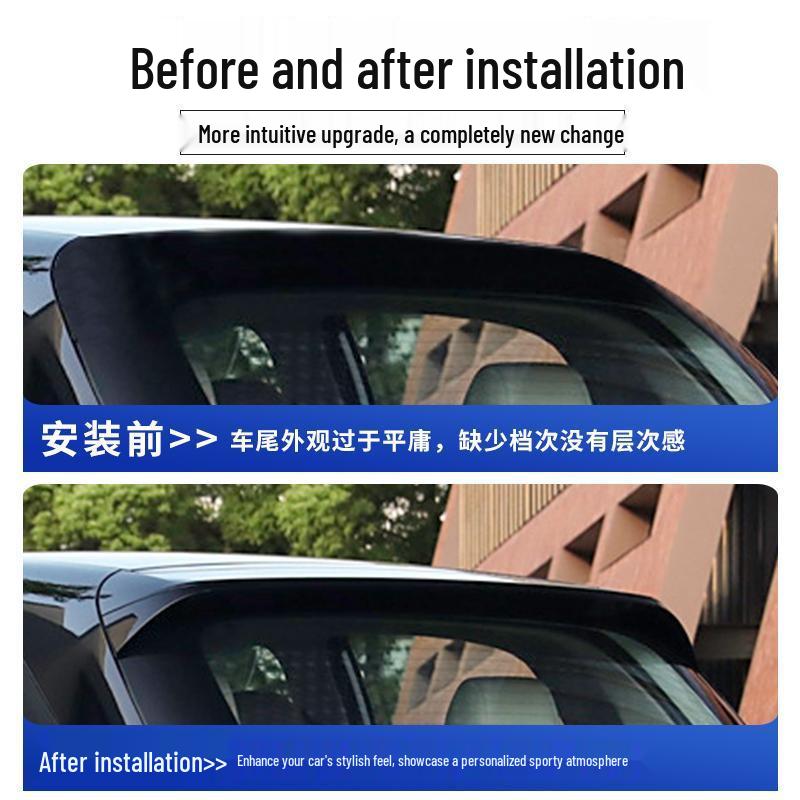 Geely Xingyuan Gloss Black Sporty Rear Spoiler & Air Deflector - No-Drill Installation