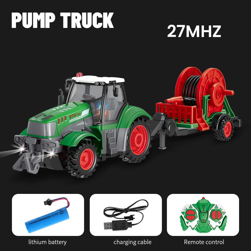 Non-Toxic Rc Farm Tractor 1/24 Remote Control Loader Trailer Farmer Truck Electric Transportation Car Model Toy Kid Children Birthday Gift