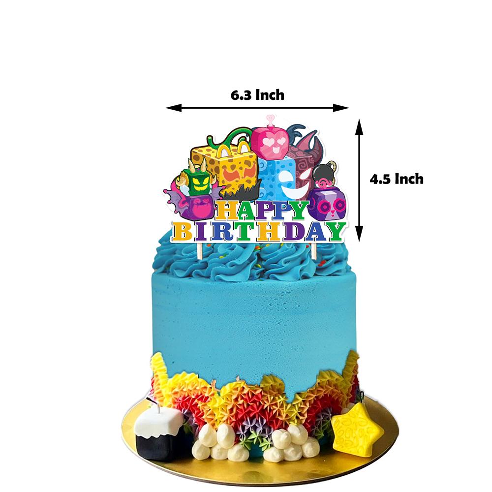 Blox Fruits Birthday Party Decoration Including Banner Cupcake Toppers Balloons