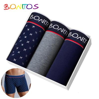 3 unidades de calcinha masculina de algodão boxers definidos para homens estampam cuecas masculinas