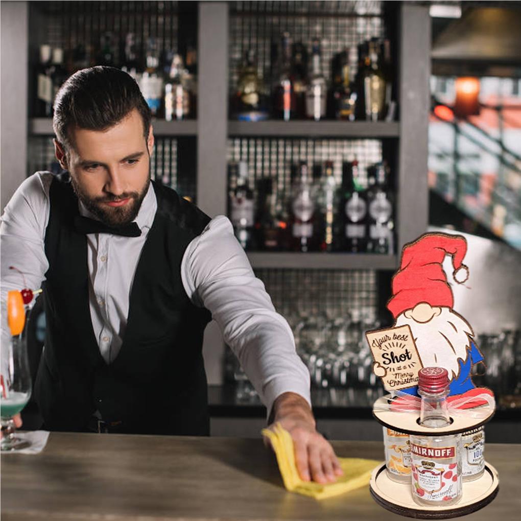 Xmas Bottle Holder Wine Rack Mini Stand Christmas Party Holiday Picnic Barbecues Countertops Decorations Gift Ornament