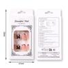 24Pcs Pink Leopard Print French Tips False Nails Short Square Head 3D Black Bowknot Fake Nails Acrylic Full Cover Press On Nails