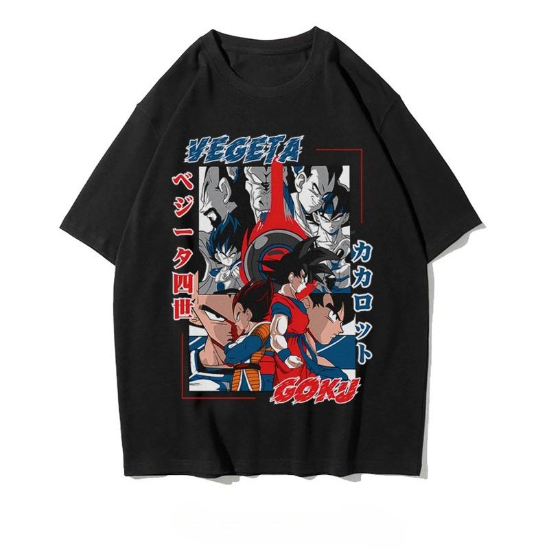 Mens T Shirt Summer 2025 Anime Dragon Ball Vegeta Oversized Short Sleeve Tee Cotton Women Graphic Tee Tops Harajuku Y2k Clothes