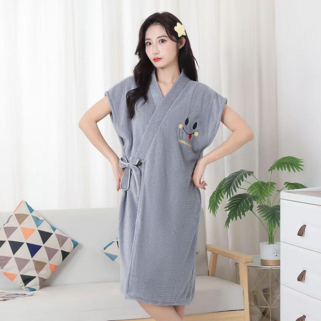 Halat de baie cu glugă cu mâneci lungi mărime plus - Absorbant de apă și moale pentru adulți