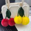 Otter Rabbit Hair Cherry Multi-Color Car Keychain Pendant Cute Pompom Doll Doll Bag Bag Hanging Key Chains For Women Gift
