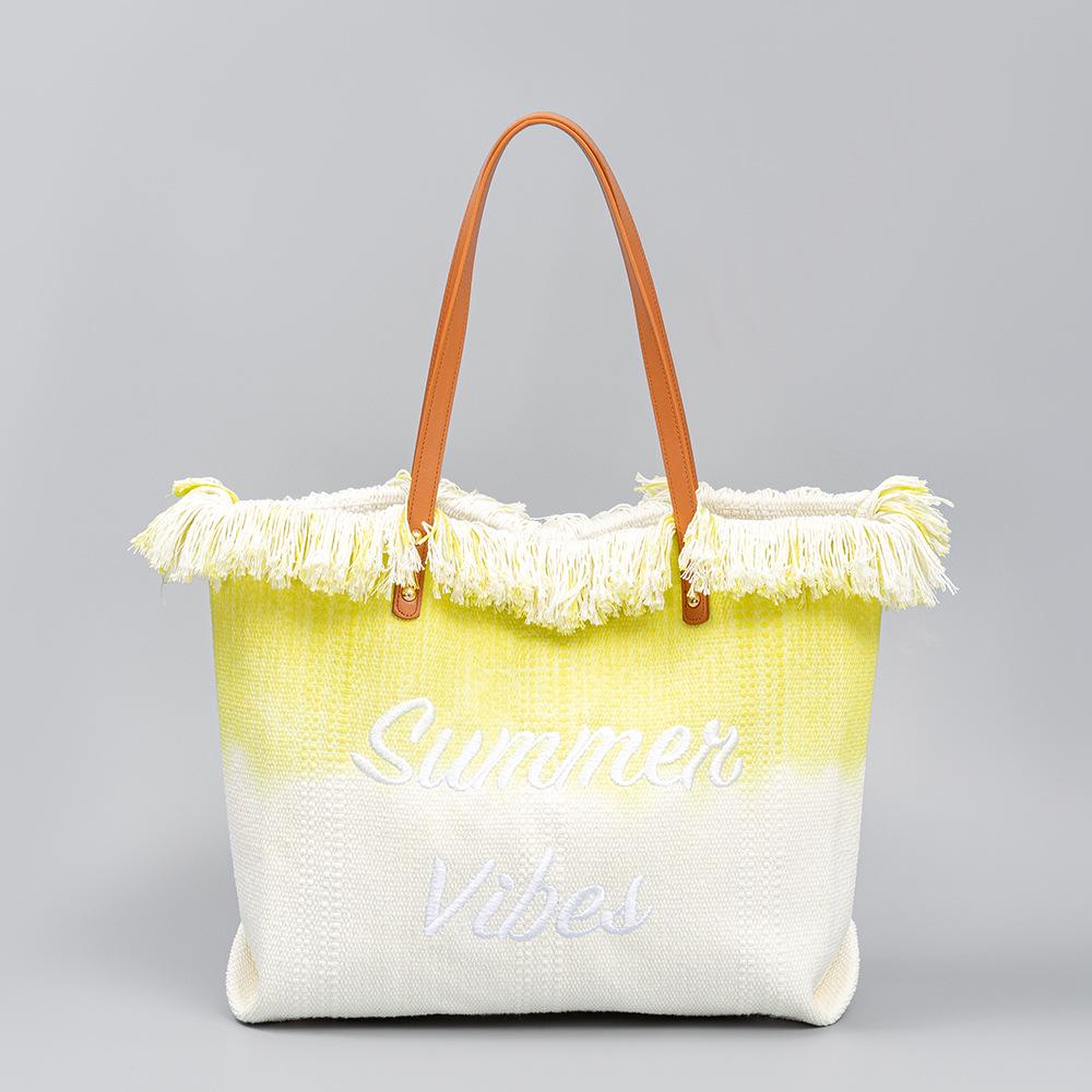 New Embroidered Canvas Shoulder Bag for Beach and Vacation