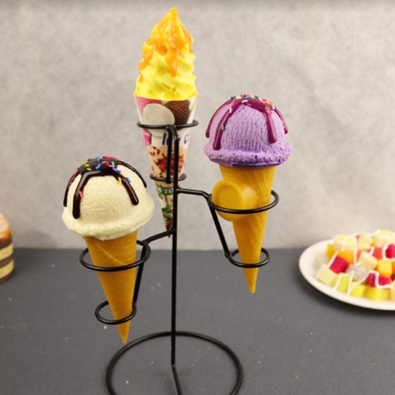 Metall-Eiswaffelständer Cupcake-Waffelständer Schneeeis-Displayständer Zeigt Zubehör für Desserts, Süßigkeiten und Snacks