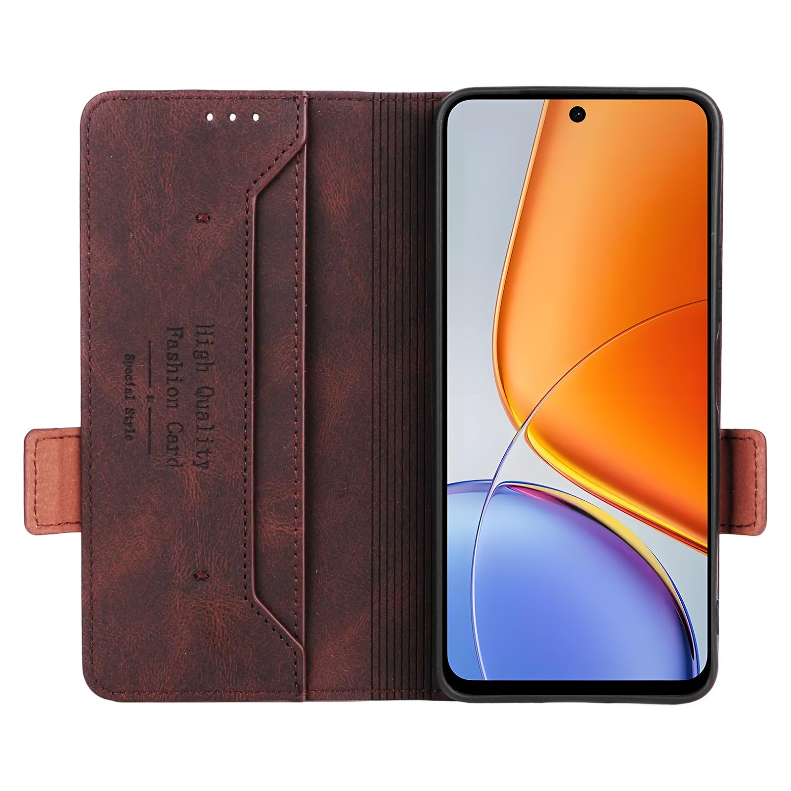 

For vivo Y39 5G Case Leather Wallet Flip Phone Cover with Hardware Decor Black