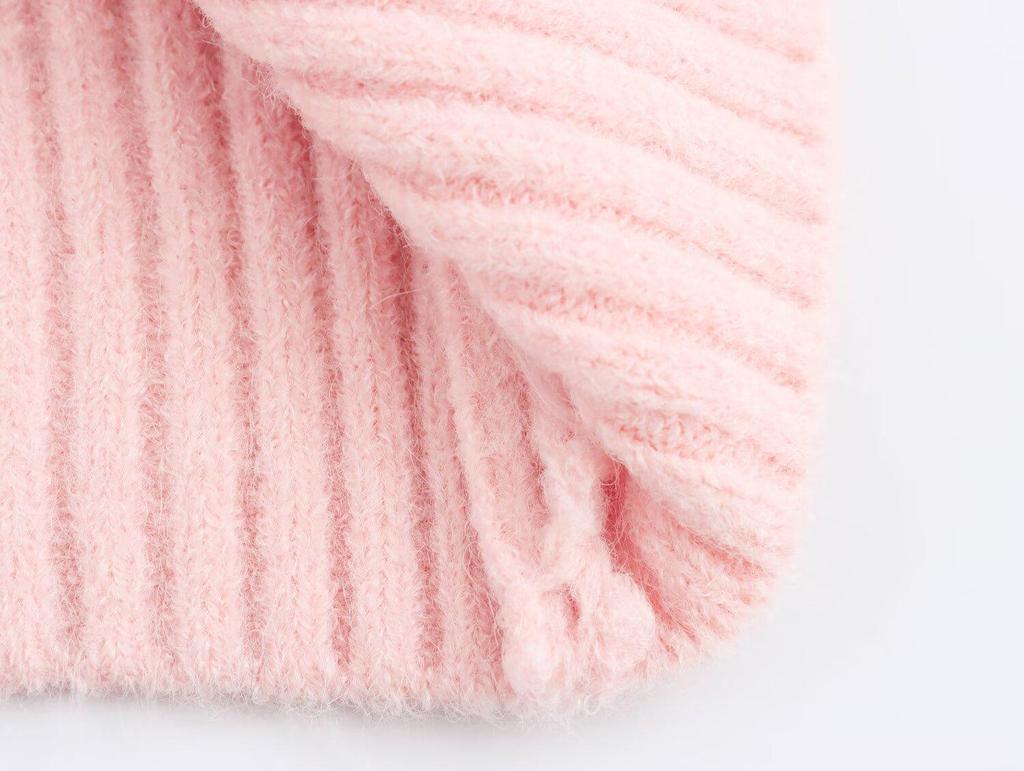 2024 Fall Women's Multi-Color Ribbed High Neck Pullover Sweater