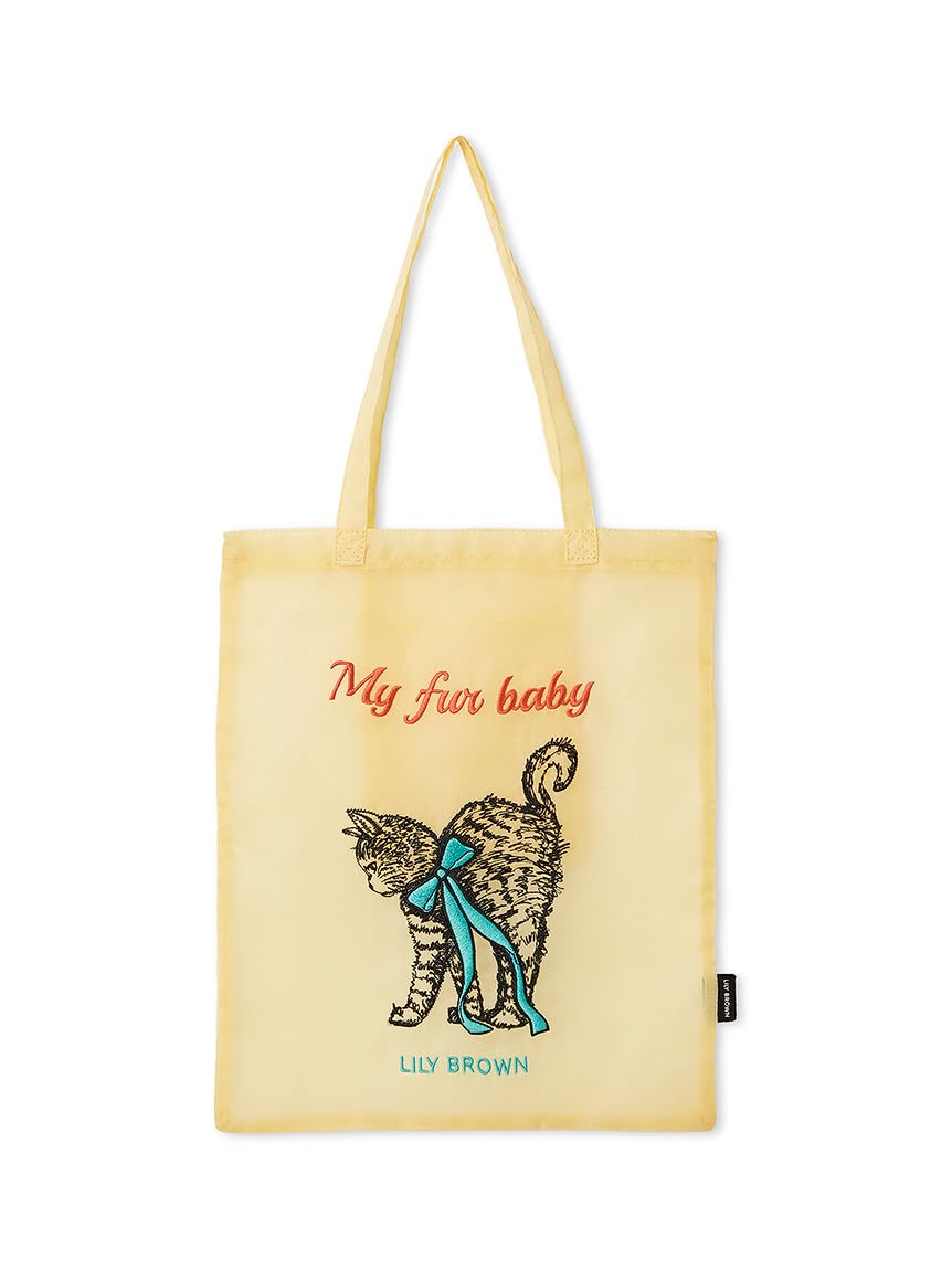 CAT Embroidered Sheer Tote LWGB261326 YEL Free Size [Lily Brown] Women s
