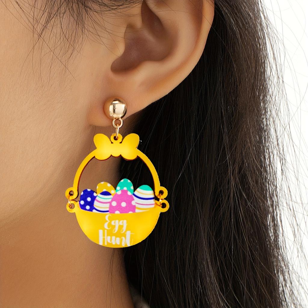 Easter egg earrings, earrings, Easter celebration, holiday gifts, atmosphere, hot sale, new