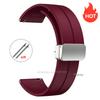 Magnetic Silicone Watch Strap 18mm 20mm 22mm Bracelet Magnetic Metal Buckle Wristband Quick Release Men Women Band Accessories