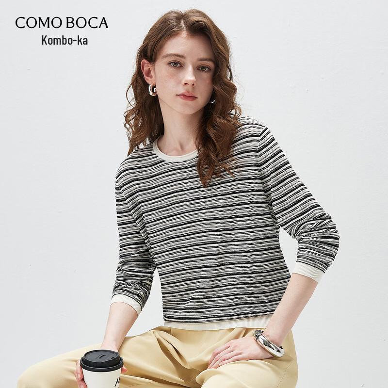 Kemon Boca Women s Lyocell Tencel Blend Striped Long Sleeve Top M