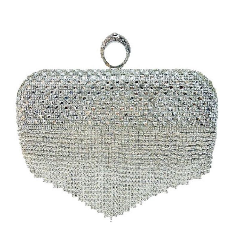 Fashionable Banquet Clutch, Diamond-encrusted Party Evening Bag, Paired with Wedding Dress, Banquet and Dinner Bag Casually