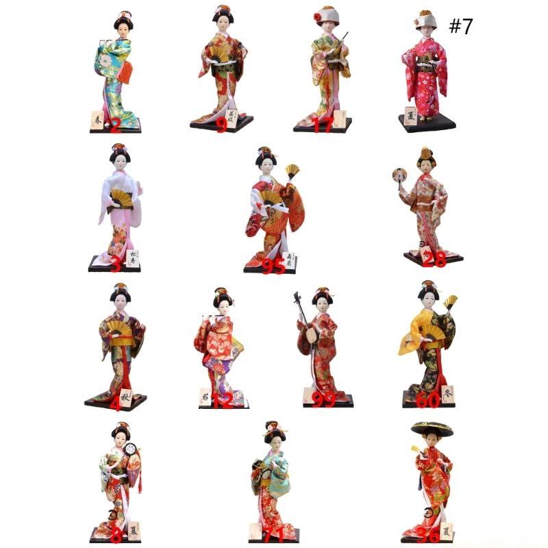 QX2E 30cm Handgefertigte Japanische Geisha Kimono Puppen Figurinen Präsentieren Traditionelle Kultur für Heimdekoration Sammler