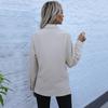 Fashionable and Casual Temperament Women's Long Sleeve Solid Color Lapel Mid-Length Vintage Shirt