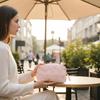 Soft Puffy Heart Quilted Cosmetic Bag Large Capacity Durable Zipper For Daily Travel Skincare Makeup Storage