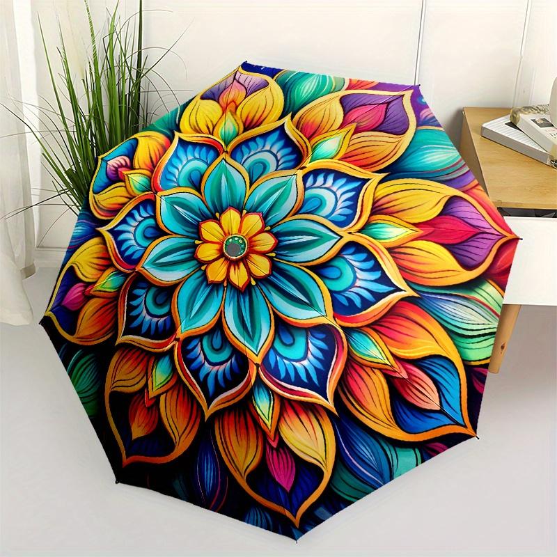 

Colorful Lotus Flower Mandala Art Print Poster Decor Umbrella Day Gift Y295